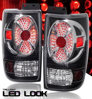 Ford Expedition Option Racing Taillights - Black Chrome Diamond Cut - 19-18360