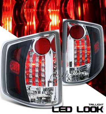 GMC S15 Option Racing Taillights LED Look - Black Chrome Diamond Cut - 19-19364