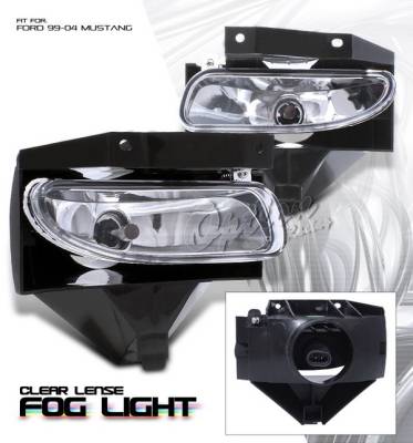 Ford Mustang Option Racing Fog Light Kit - Chrome - 28-18125
