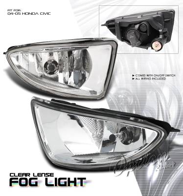 Honda Civic Option Racing Fog Light Kit - 28-20174
