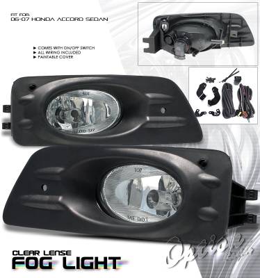 Front Grille And Fog Light Covers Set For 2006-2007 Honda Accord 4DR – Chrome ABS Plastic