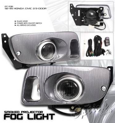 Honda Civic 2DR Option Racing Fog Light Kit with Wiring Kit - Smoke - 28-20220