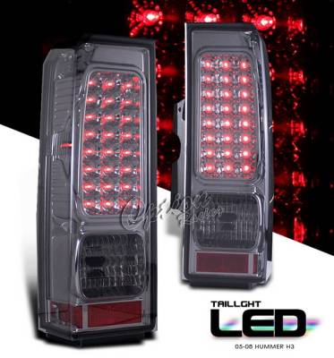 Hummer H3 Option Racing LED Taillights - Smoke Full LED Version - 75-21333