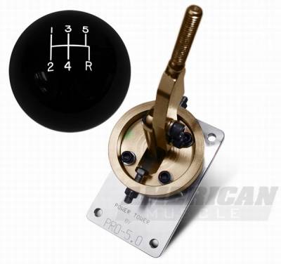 Ford Mustang Pro-5 Shifter and Black Billiard Ball Shift Knob Combo Pack - 51007