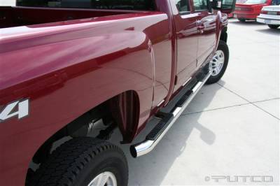 Chevrolet Silverado Putco Boss Bar Side Steps - Wheel to Wheel - 44289