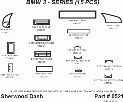 Sherwood - BMW 3 Series Sherwood 2D Flat Dash Kit - Image 5