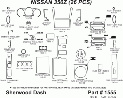 Sherwood - Nissan 350Z Sherwood 2D Flat Dash Kit - Image 5
