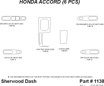 Sherwood - Honda Accord 4DR Sherwood 2D Flat Dash Kit - Image 5
