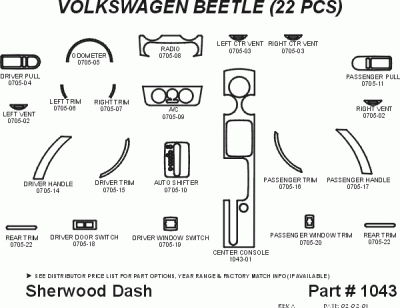 Sherwood - Volkswagen Beetle Sherwood 2D Flat Dash Kit - Image 2