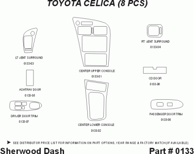 Sherwood - Toyota Celica Sherwood 2D Flat Dash Kit - Image 5