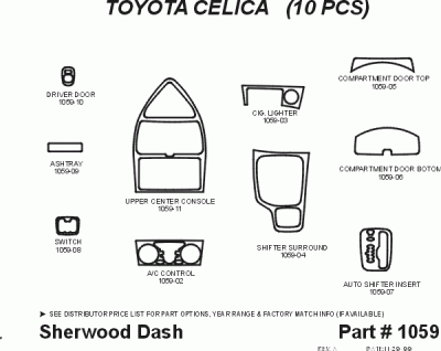 Sherwood - Toyota Celica Sherwood 2D Flat Dash Kit - Image 3