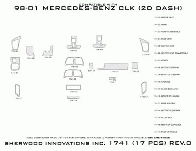 Sherwood - Mercedes-Benz CLK Sherwood 2D Flat Dash Kit - Image 5