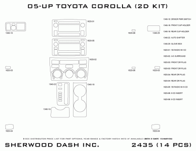 Sherwood - Toyota Corolla Sherwood 3D Molded Dash Upgrade Kit - Image 5