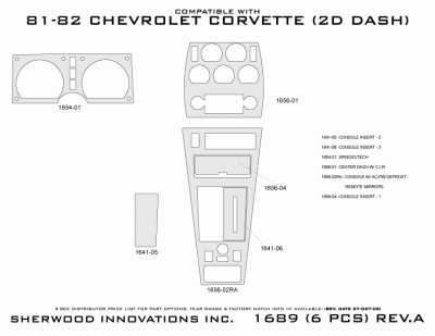 Sherwood - Chevrolet Corvette Sherwood 2D Flat Dash Kit - Image 5