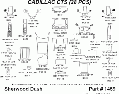 Sherwood - Cadillac CTS Sherwood 2D Flat Dash Kit - Image 5