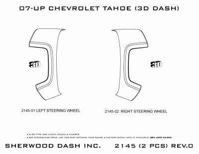 Sherwood - Cadillac Escalade Sherwood 3D Molded Dash Upgrade Kit - Image 5