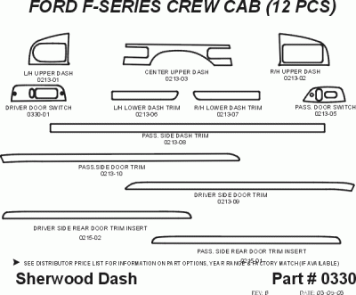 Sherwood - Ford F-Series Sherwood 2D Flat Dash Kit - Image 5