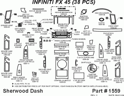 Sherwood - Infiniti FX35 Sherwood 2D Flat Dash Kit - Image 5