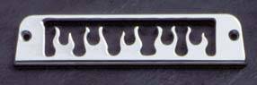 All Sales Third Brake Light Cover - Flame Design - Brushed - 31015