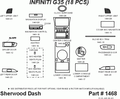 Sherwood - Infiniti G35 4DR Sherwood 2D Flat Dash Kit - Image 5