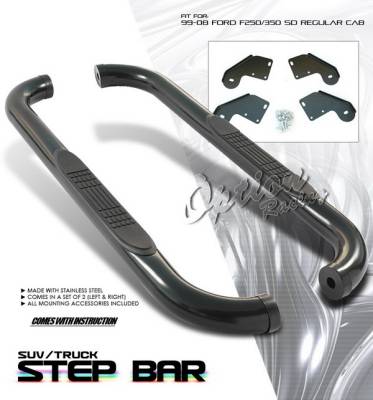 Ford F250 Option Racing Side Step Bar - Black - 30-18147