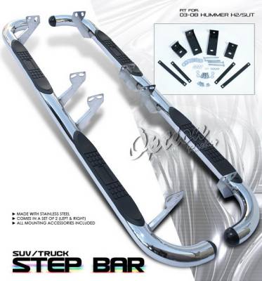 Hummer H2 Option Racing Side Step Bar - Stainless - 30-21160