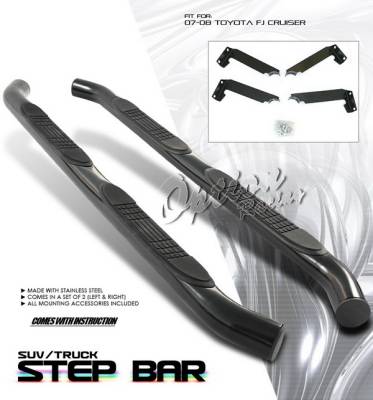 Toyota FJ Cruiser Option Racing Side Step Bar - Black - 30-44178