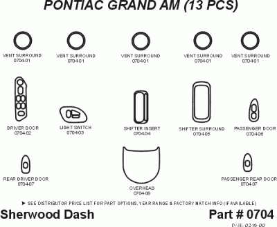 Sherwood - Pontiac Grand Am Sherwood 2D Flat Dash Kit - Image 5