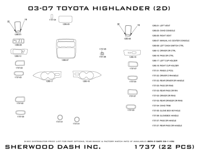 Sherwood - Toyota Highlander Sherwood 2D Flat Dash Kit - Image 5