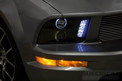 AM Custom - Ford Mustang Black Halo Projector Headlights - LED - 49005 - Image 3