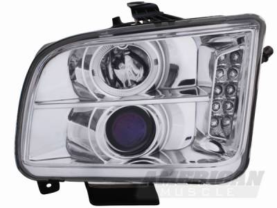 Ford Mustang Chrome Halo Projector Headlights - LED - 49006