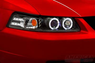 AM Custom - Ford Mustang Black Dual Halo Projector Headlights - LED - 49113 - Image 3