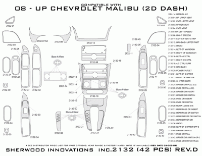 Sherwood - Chevrolet Malibu Sherwood 2D Flat Dash Kit - Image 4
