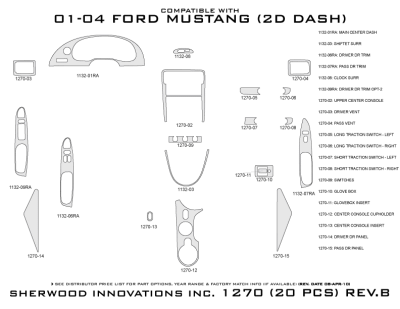 Sherwood - Ford Mustang Sherwood 2D Flat Dash Kit - Image 5