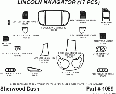 Sherwood - Lincoln Navigator Sherwood 2D Flat Dash Kit - Image 5