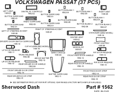 Sherwood - Volkswagen Passat Sherwood 2D Flat Dash Kit - Image 5