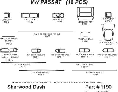 Sherwood - Volkswagen Passat Sherwood 2D Flat Dash Kit - Image 5
