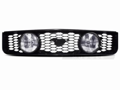 AM Custom - Ford Mustang GT Style Grille with Fog Lights & Pony Cutout - 94320 - Image 1