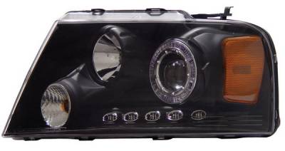 Ford F150 Anzo Projector Headlights - with LED Halo - Black - 111028