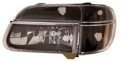 Ford Explorer Anzo Headlights - Crystal with Amber Corner Black - 111039