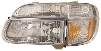 Ford Explorer Anzo Headlights - Crystal with Amber Corner Chrome - 111040