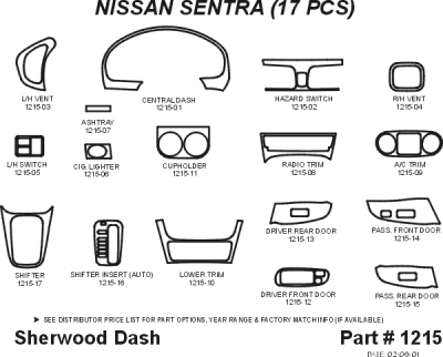 Sherwood - Nissan Sentra Sherwood 2D Flat Dash Kit - Image 5