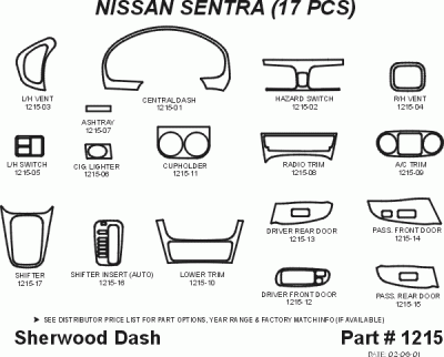 Sherwood - Nissan Sentra Sherwood 2D Flat Dash Kit - Image 5