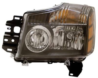 Nissan Armada Anzo Headlights - Black with Amber Reflectors - 111069