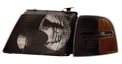 Ford Explorer Anzo Headlights - Black with Amber Reflectors - 111071