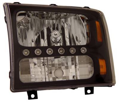 Ford Superduty Anzo Headlights - Black & Amber - 1PC - 111106