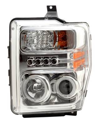 Ford Superduty Anzo Projector Headlights - Chrome with Halos - CCFL - 111129