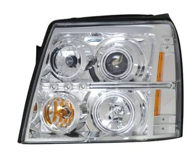 Cadillac Escalade Anzo Projector Headlights - Halo Chrome & Clear Amber- CCFL - 111143