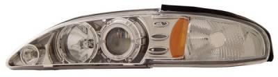 Ford Mustang Anzo Projector Headlights - with LED Halo - Chrome - 1PC - 121039