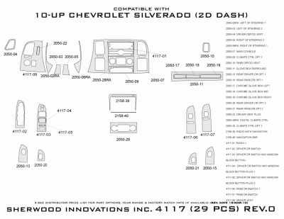 Sherwood - Chevrolet Silverado Sherwood 2D Flat Dash Kit - Image 5